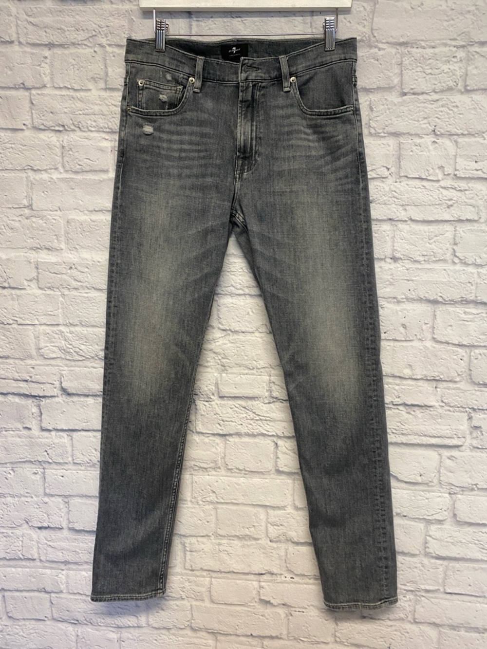 7 For All Mankind Men's Paxtyn Washed Grey Jeans Size 31